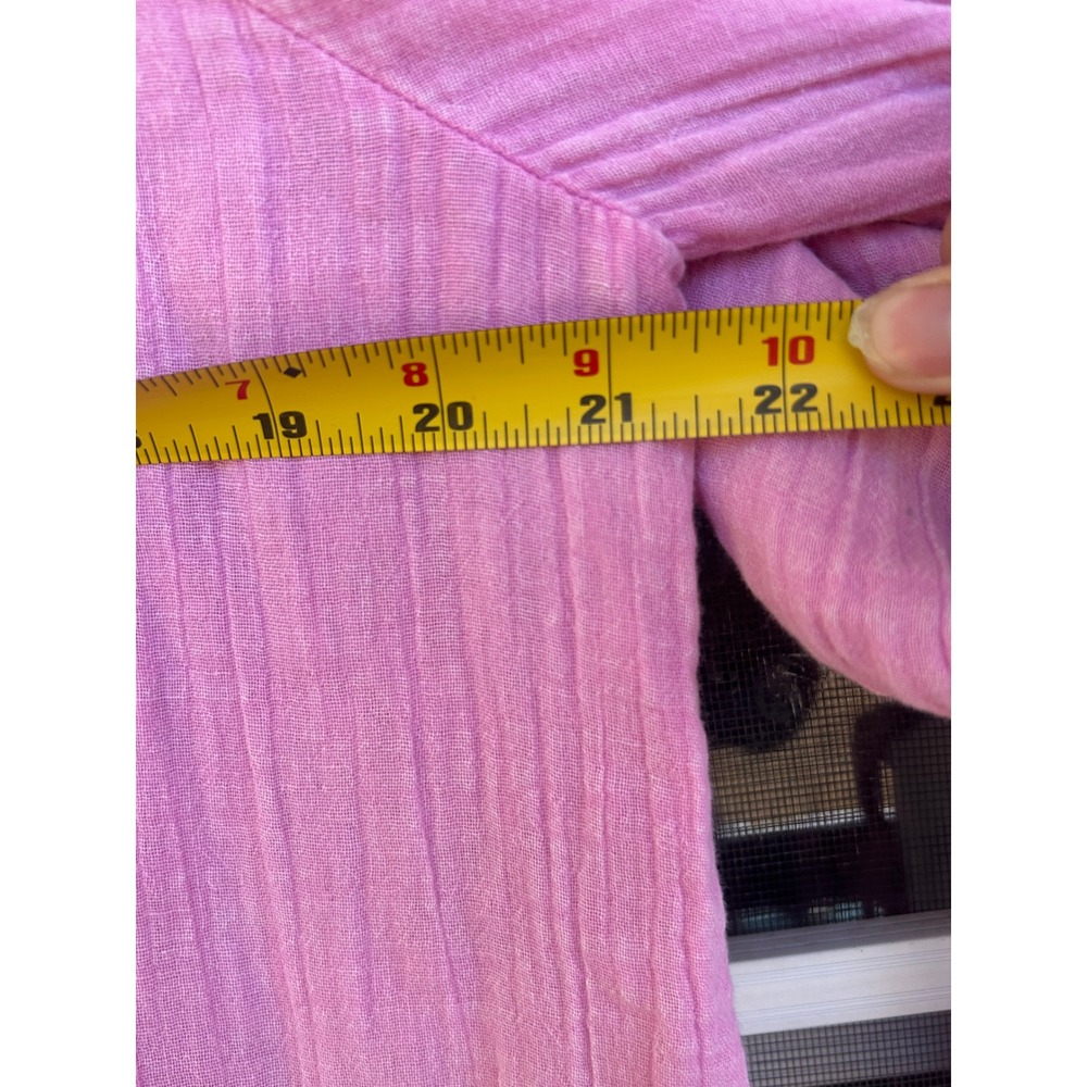 Free People Pink Gauze Dress Short Sleeve Tiered Hem Small Oversized Boho - Picture 8 of 8